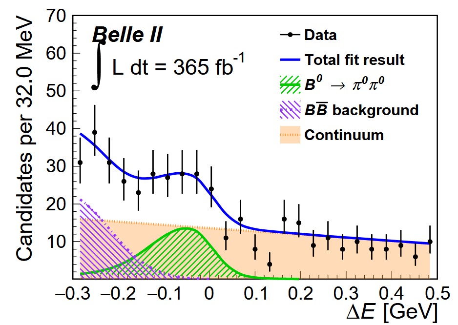 Grafico raccolta dati esperimento Belle II