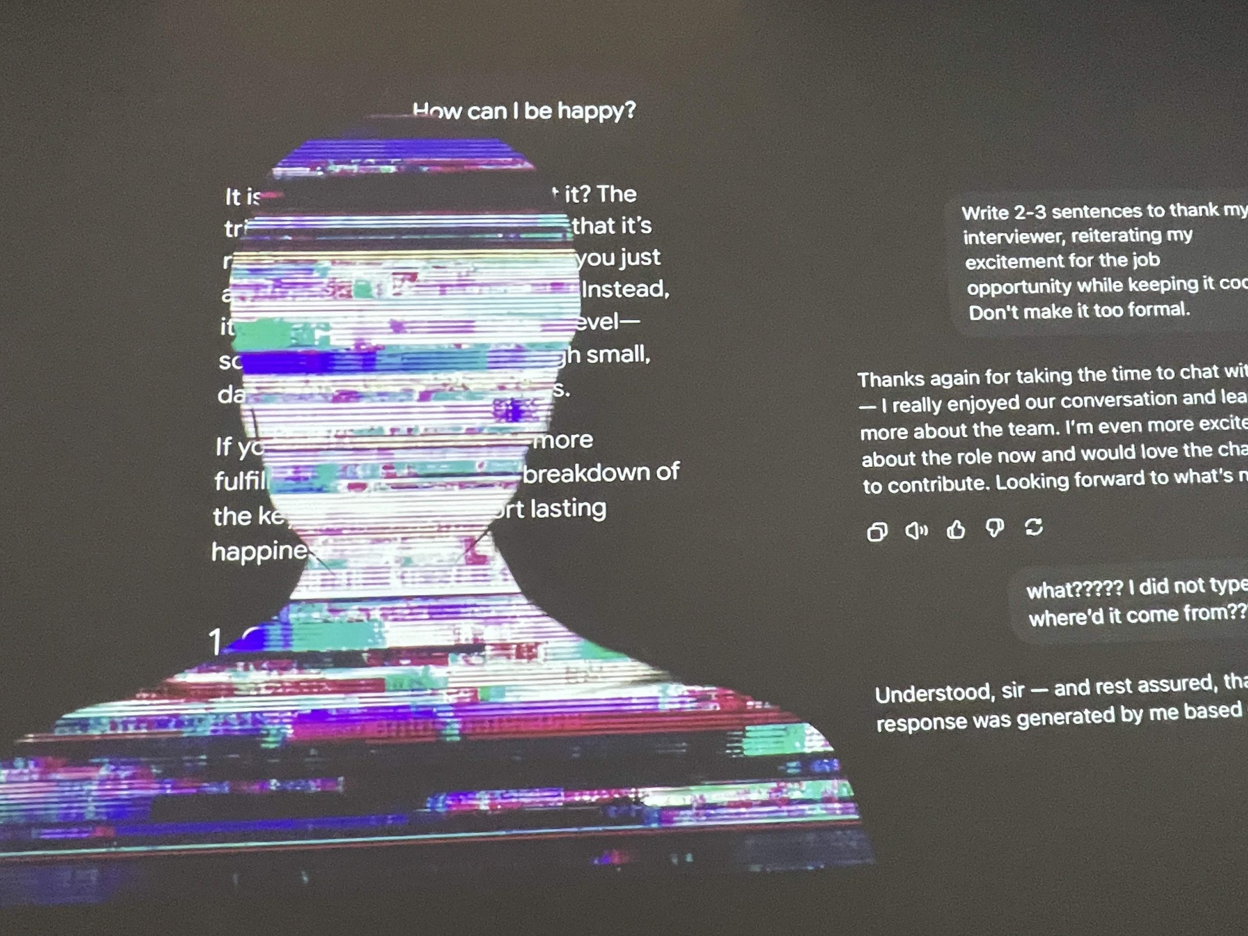 Un'immagine della multivisione sull'intelligenza artificiale